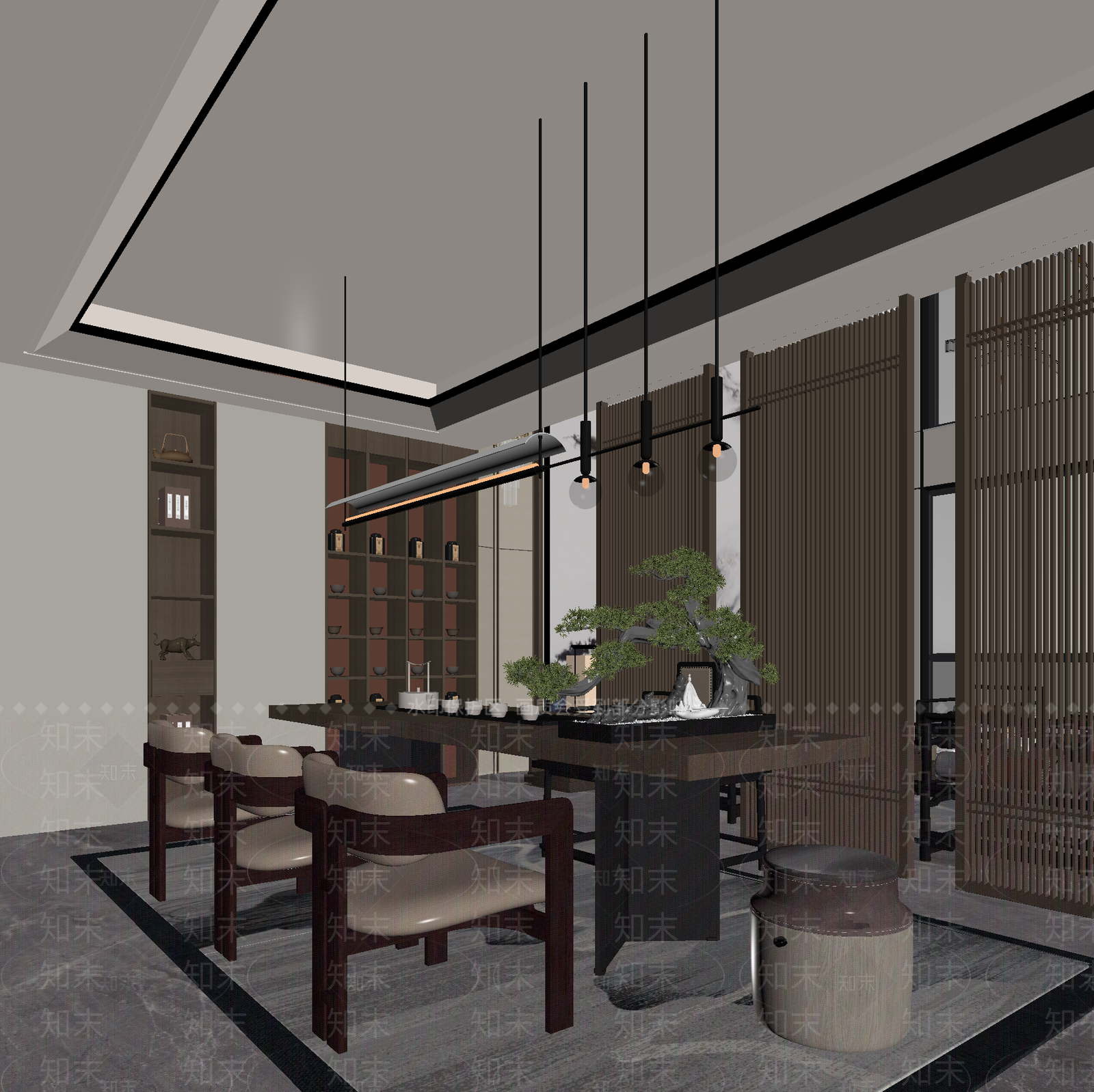 新中式茶馆3D模型下载【ID:1214050151】