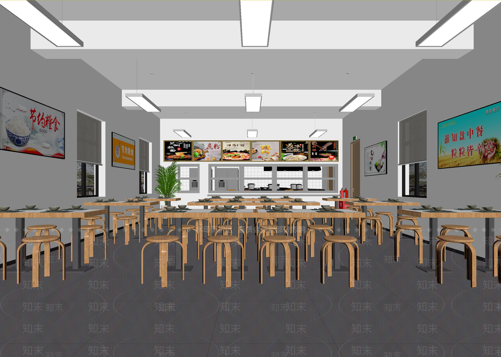 食堂3D模型下载【ID:1214087358】