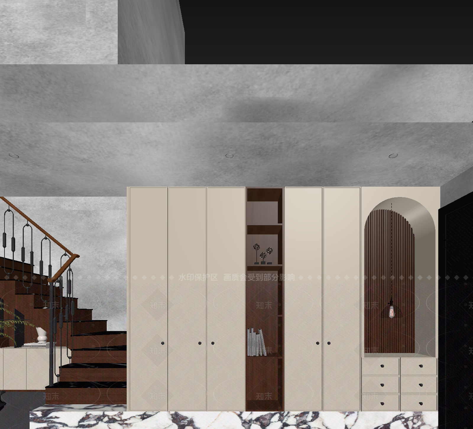 法式玄关3D模型下载【ID:1214594122】