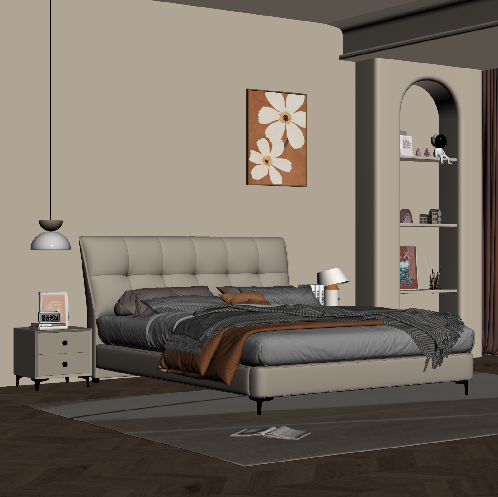 现代家居卧室3D模型下载【ID:1221995004】