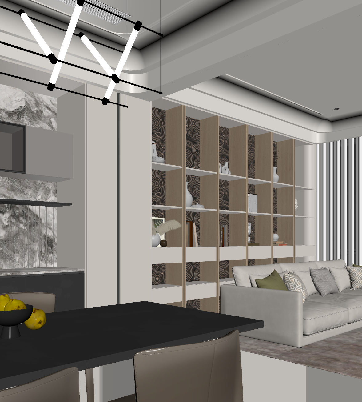 现代客餐厅3D模型下载【ID:1221875156】