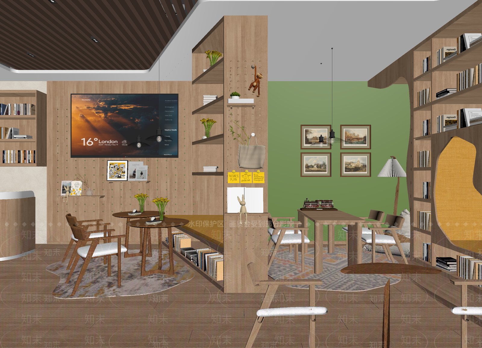 现代咖啡厅3D模型下载【ID:1214275455】