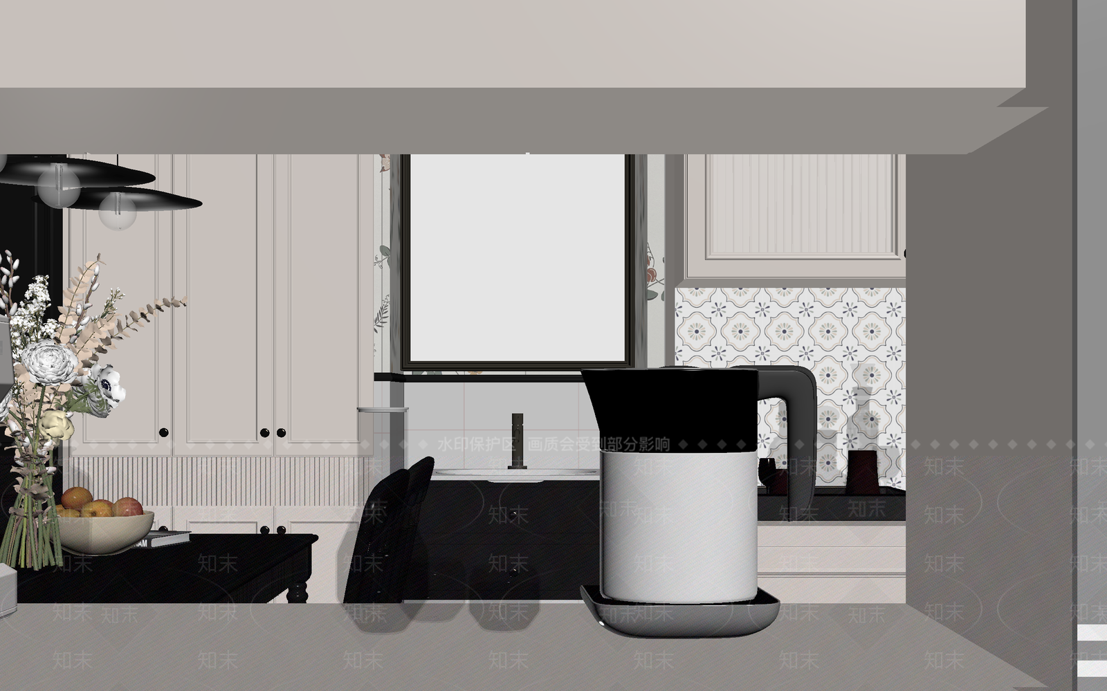 法式开放式厨房3D模型下载【ID:1214651645】