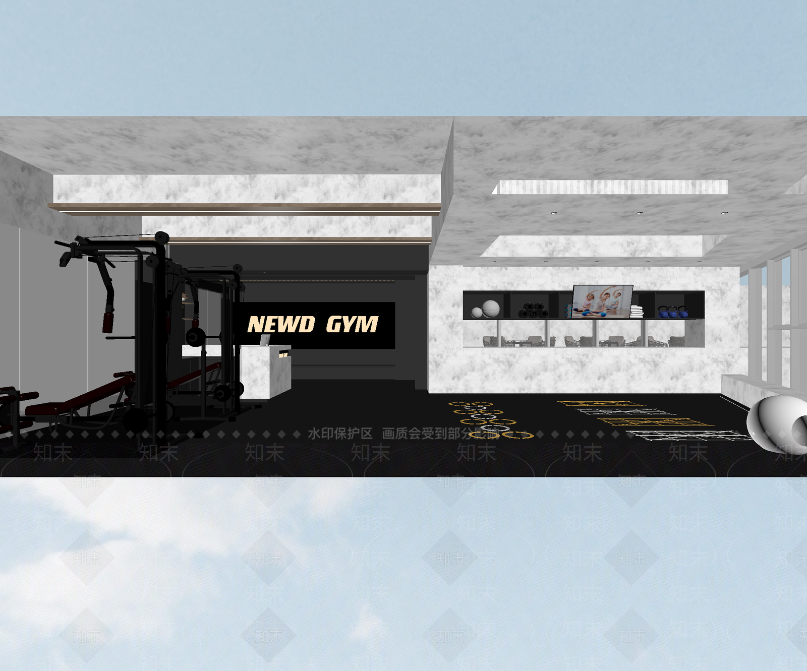 现代健身房3D模型下载【ID:1214000026】