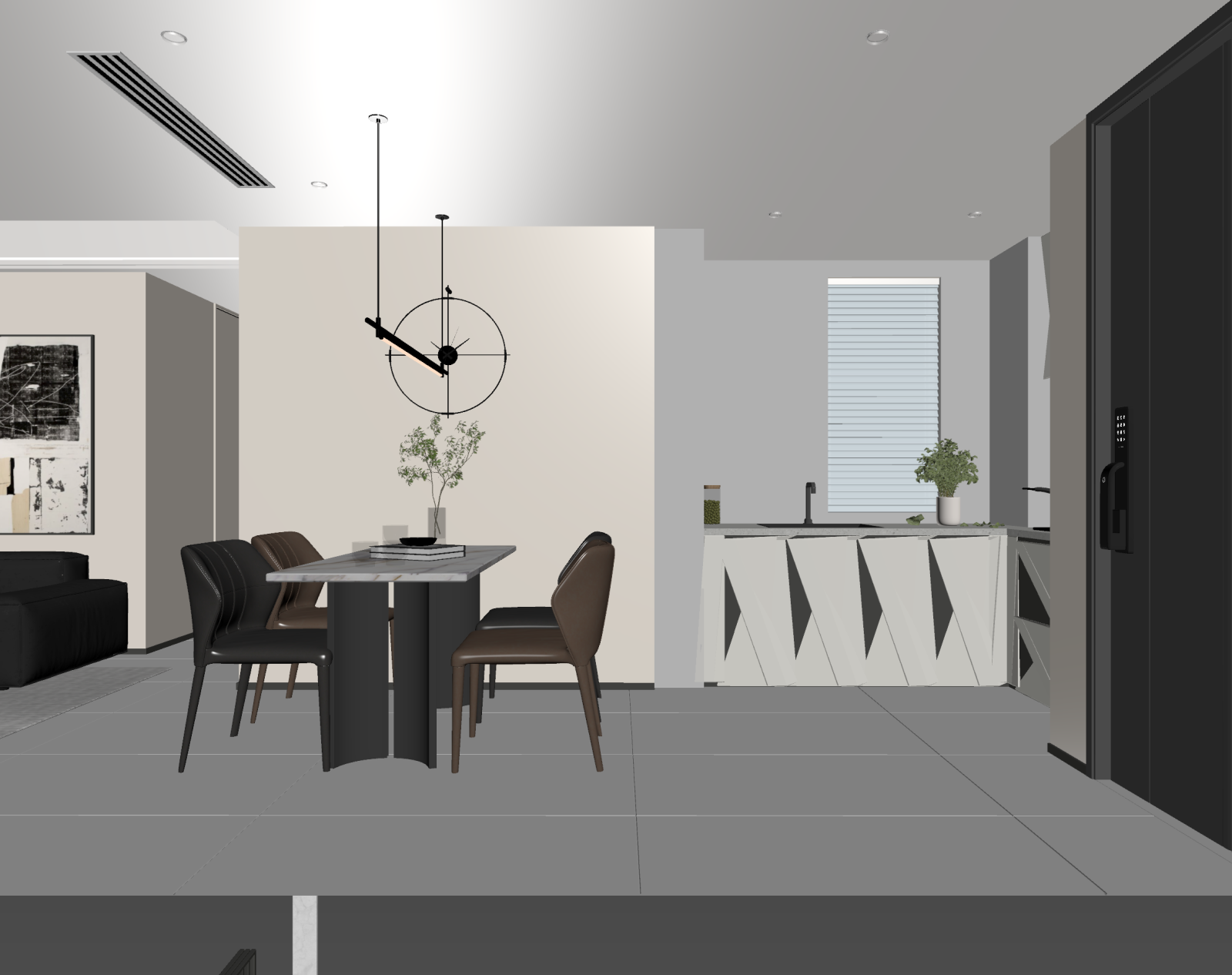 现代客餐厅3D模型下载【ID:1221678492】