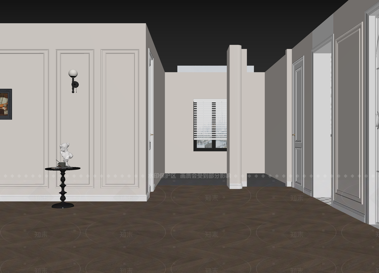 美式玄关3D模型下载【ID:1214973325】