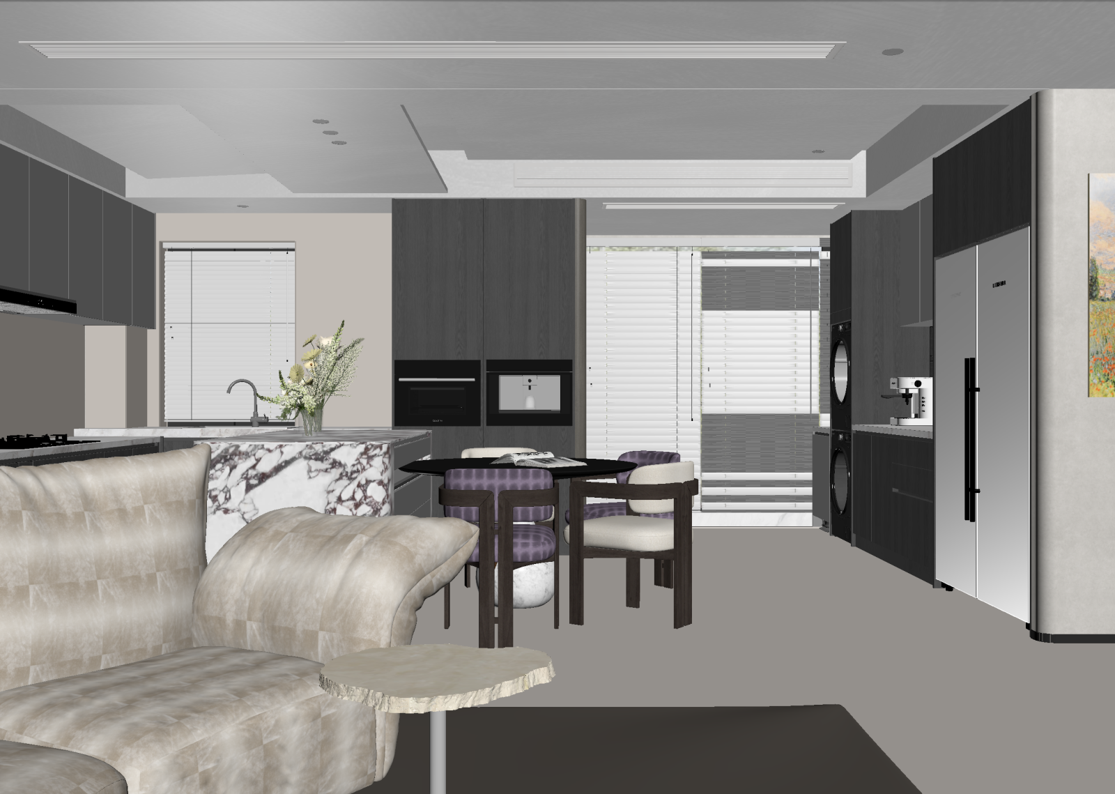 现代客餐厅3D模型下载【ID:1221540472】