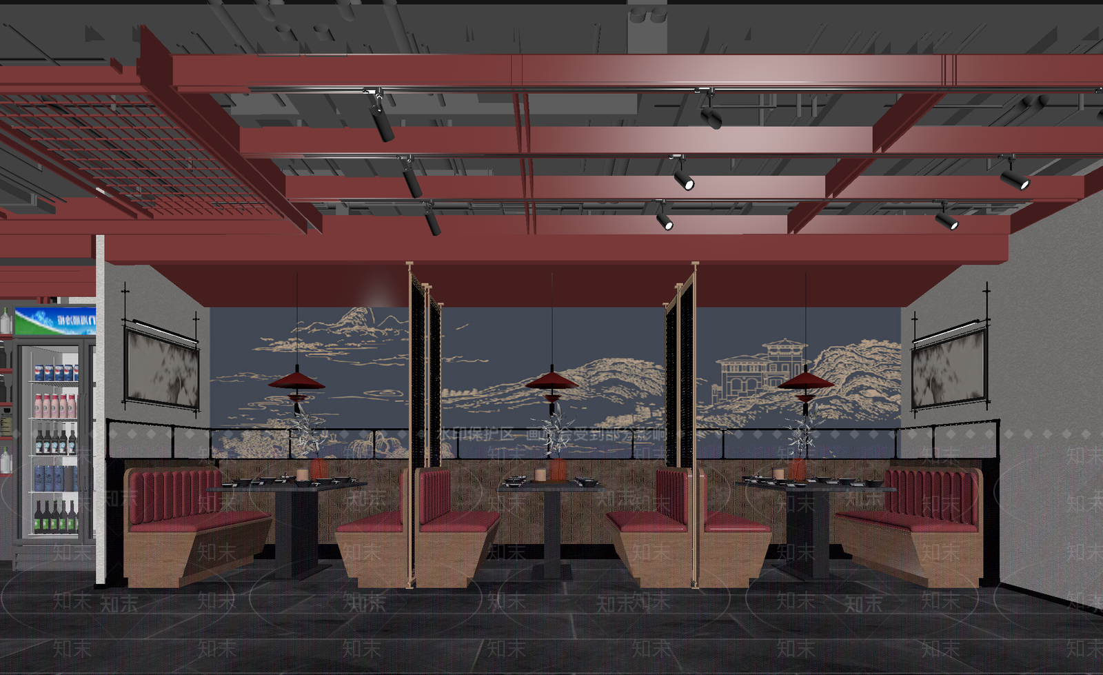 新中式中餐厅3D模型下载【ID:1214066322】