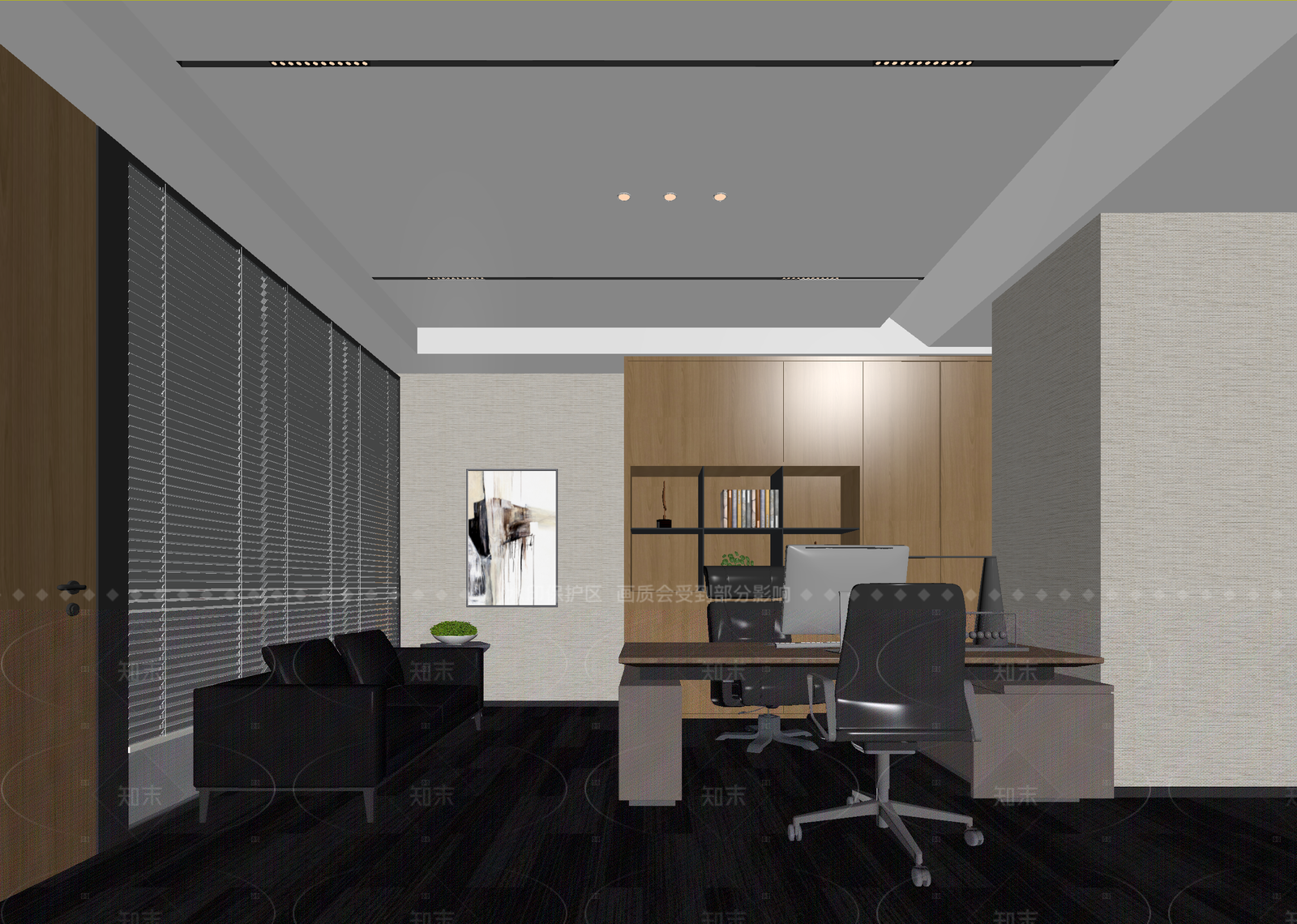 现代经理办公室3D模型下载【ID:1214591393】
