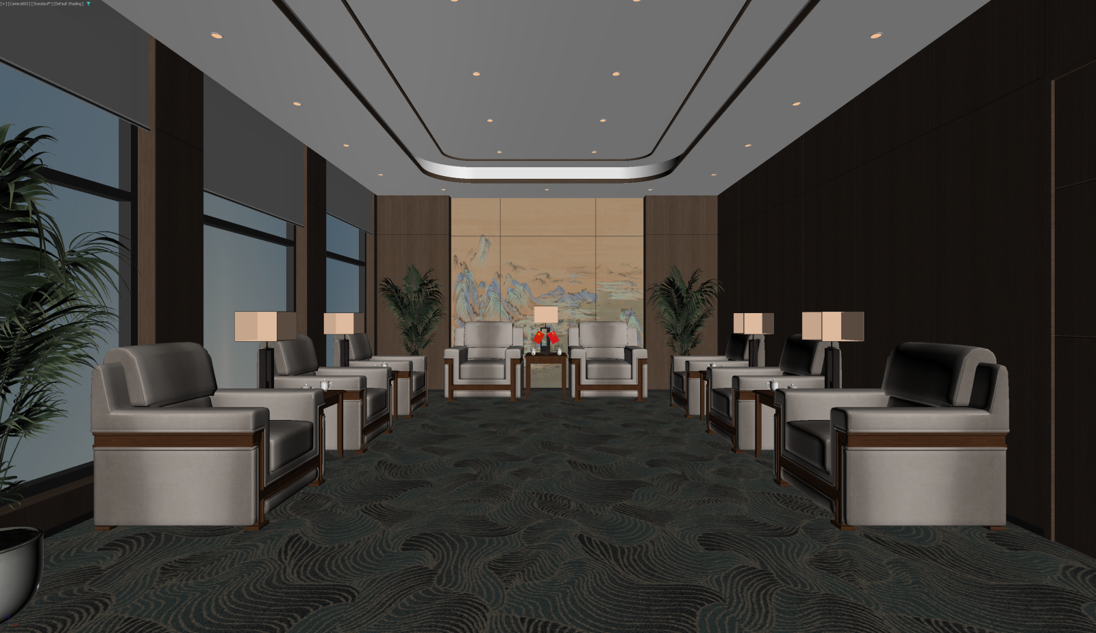 新中式休息区3D模型下载【ID:1221487009】