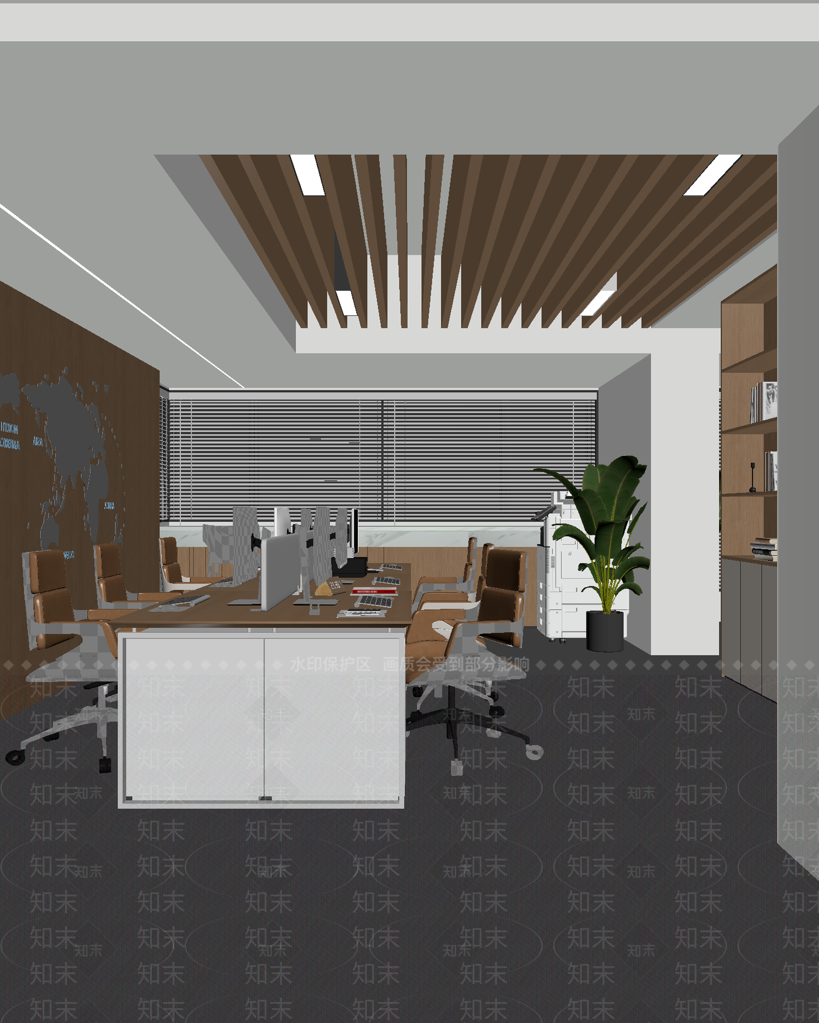 现代办公区3D模型下载【ID:1215193388】