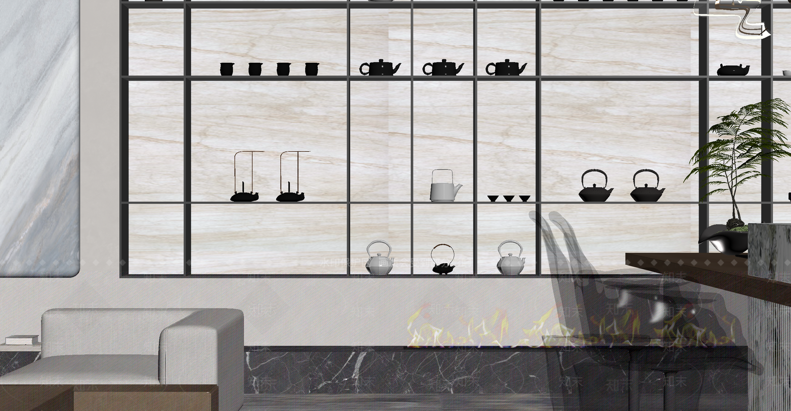 现代茶馆3D模型下载【ID:1214434977】