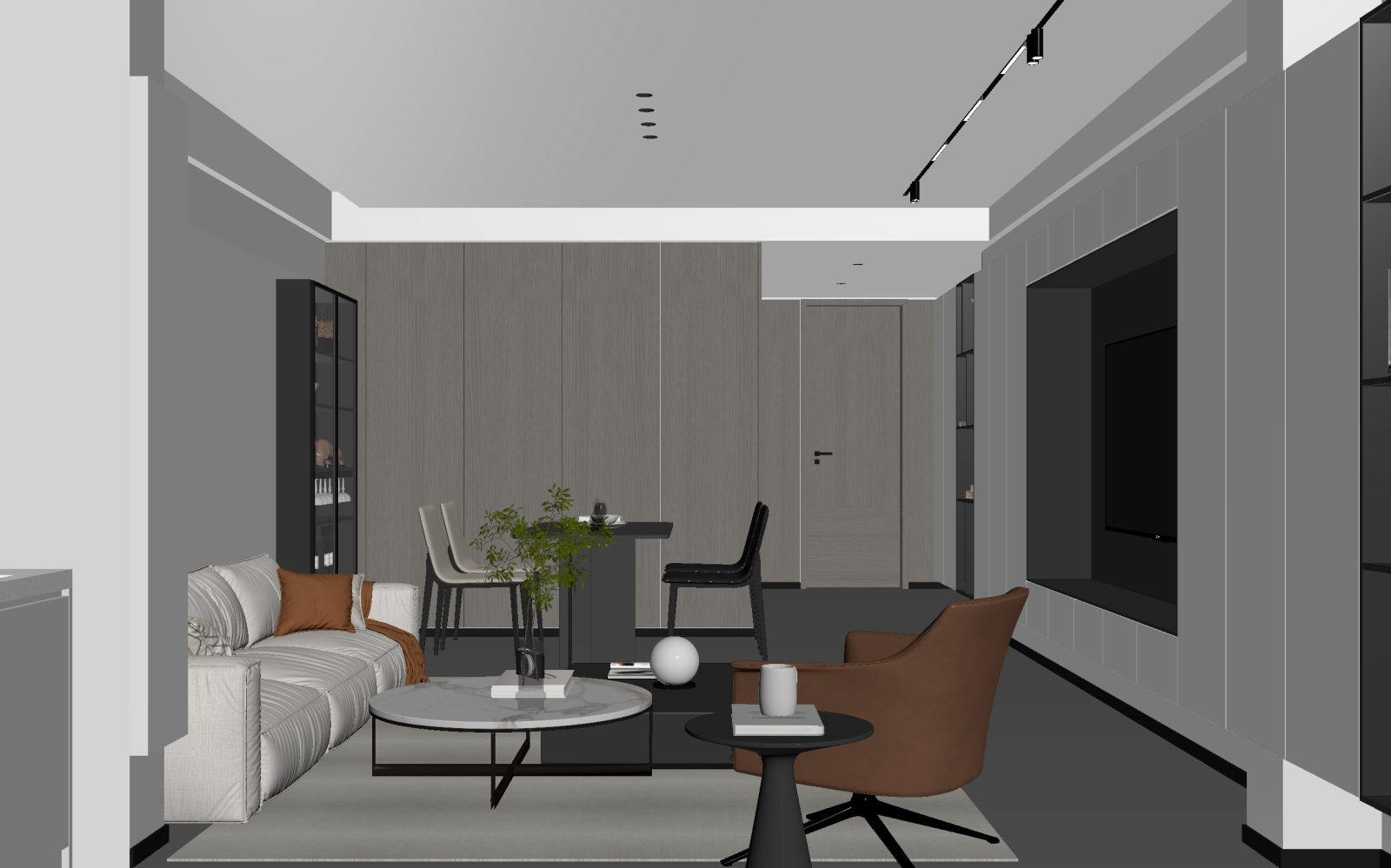 现代客餐厅3D模型下载【ID:1222027776】