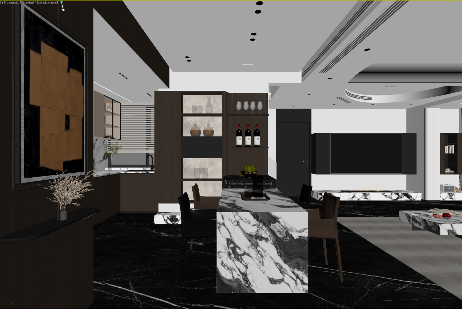 现代客餐厅3D模型下载【ID:1221697664】