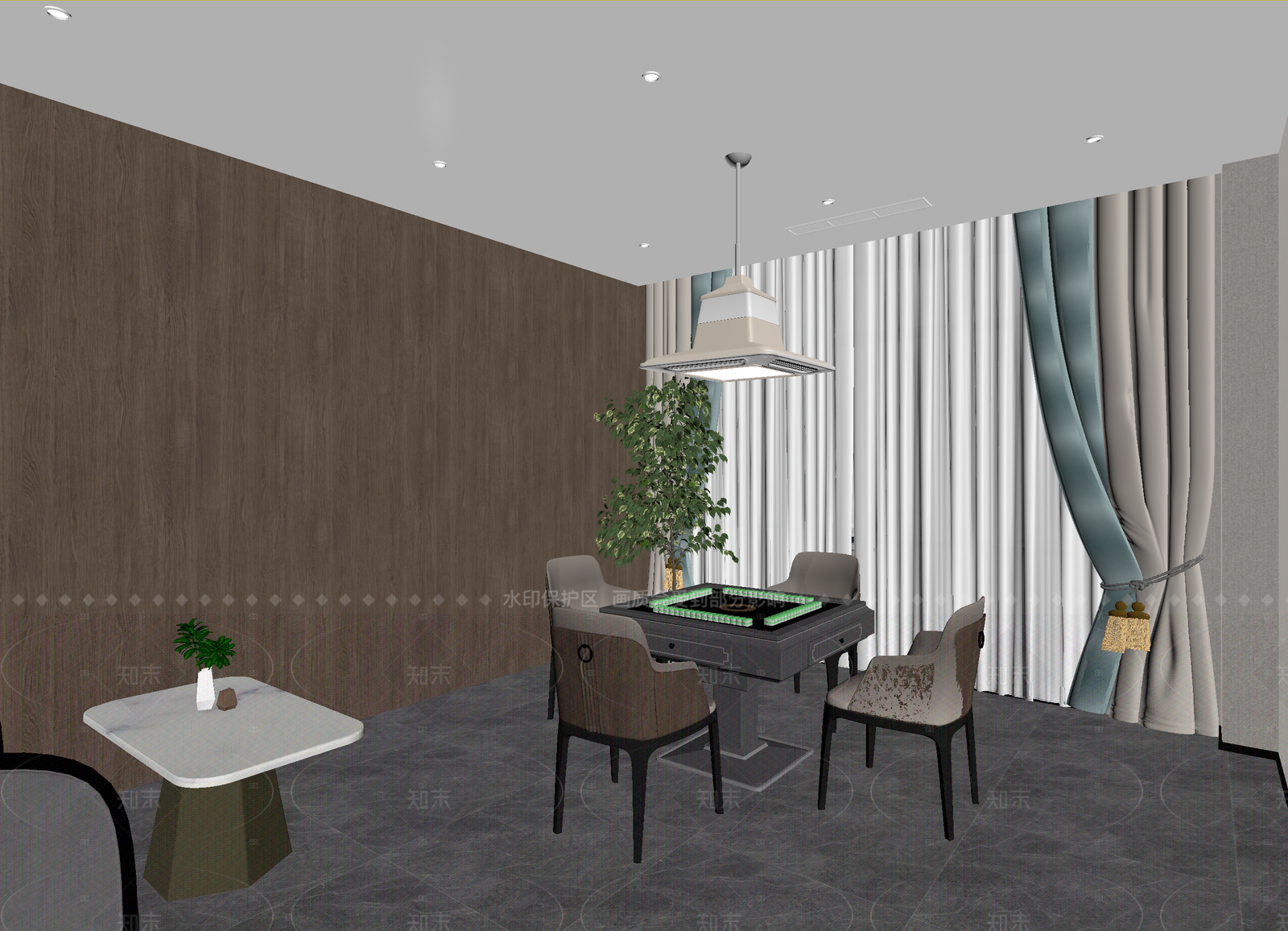 现代茶室3D模型下载【ID:1214639861】