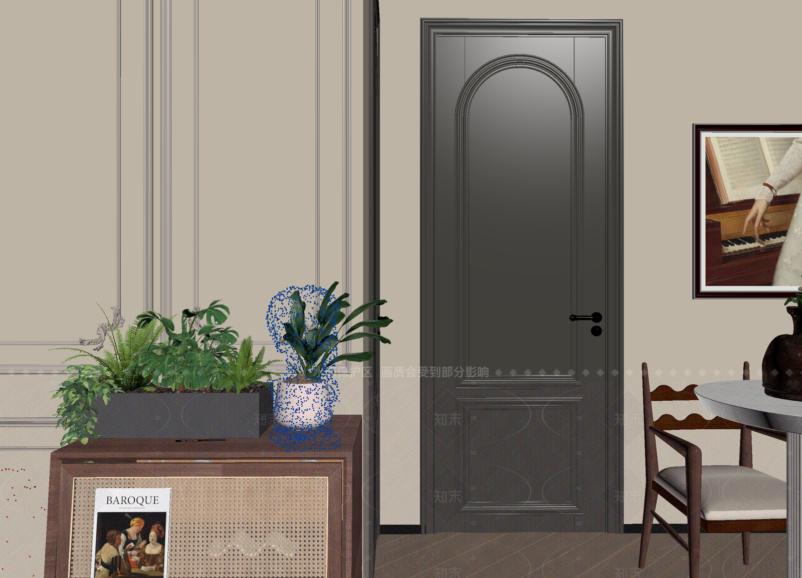 法式玄关3D模型下载【ID:1214578786】