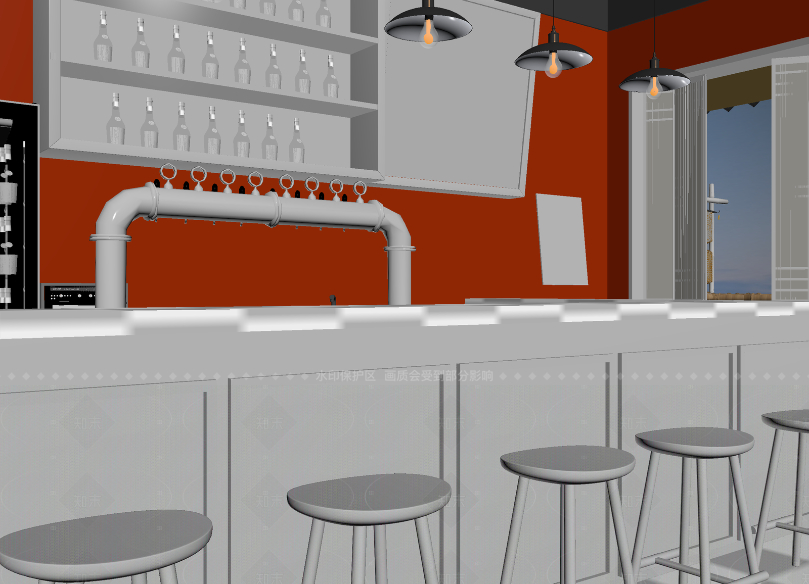 新中式酒吧3D模型下载【ID:1214601590】