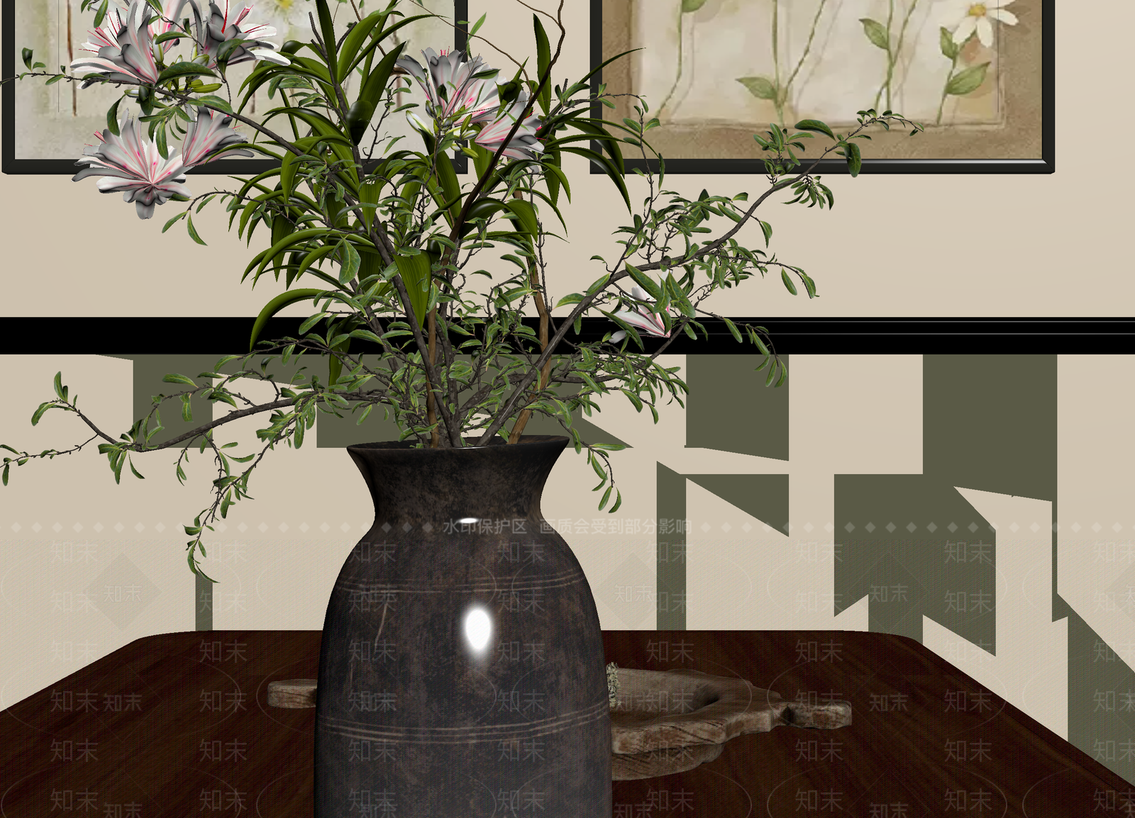 法式花盆3D模型下载【ID:1214019506】