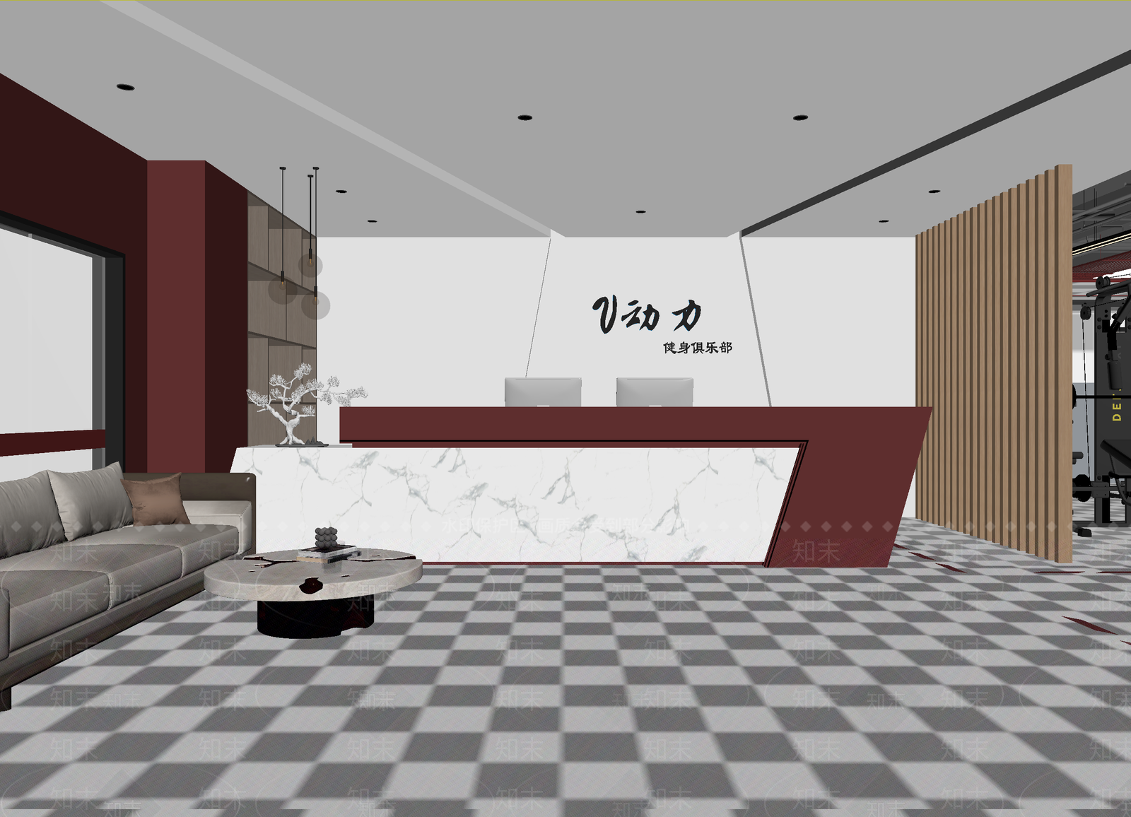 现代健身房3D模型下载【ID:1214653179】