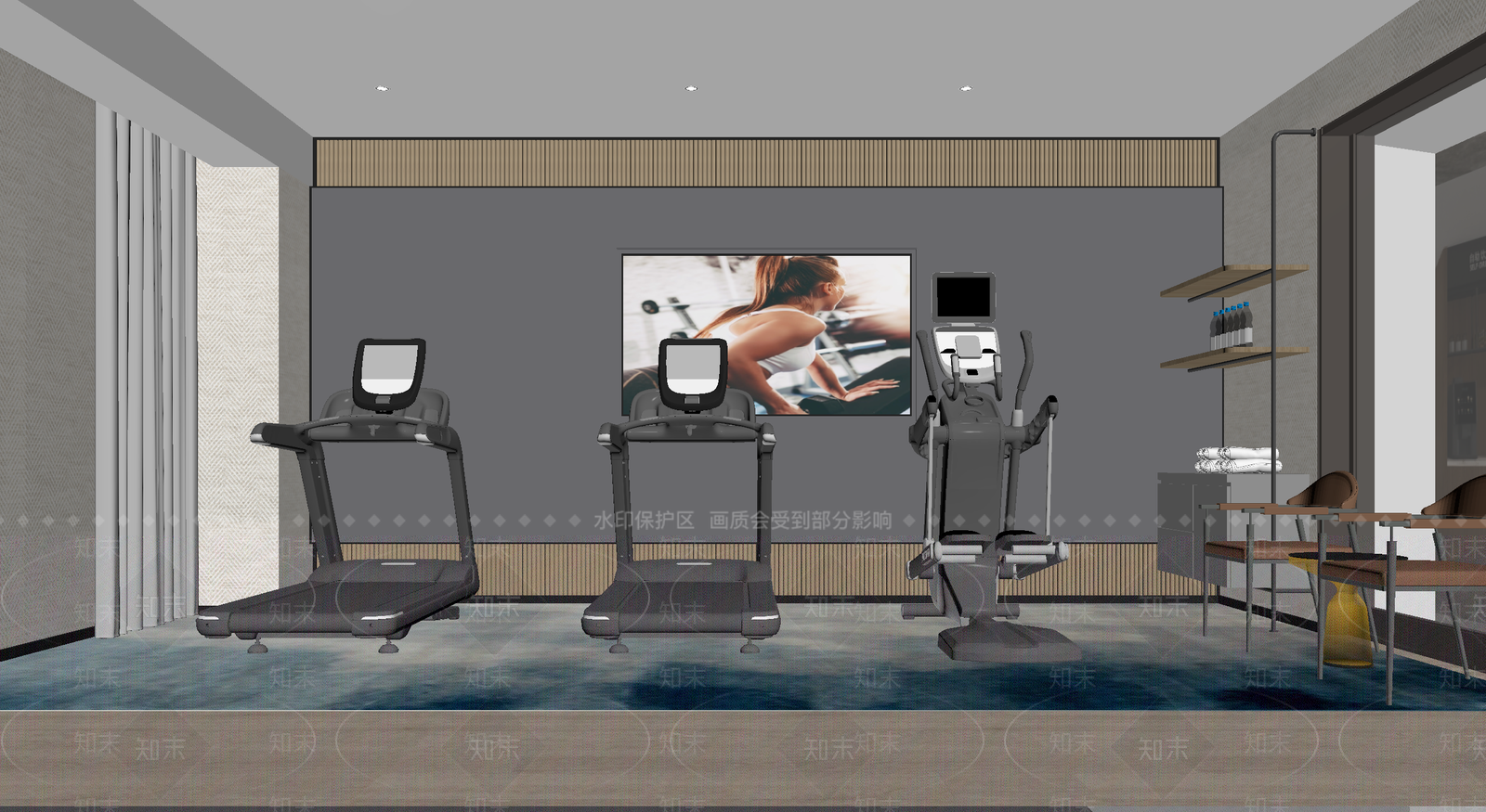 现代健身房3D模型下载【ID:1214408435】