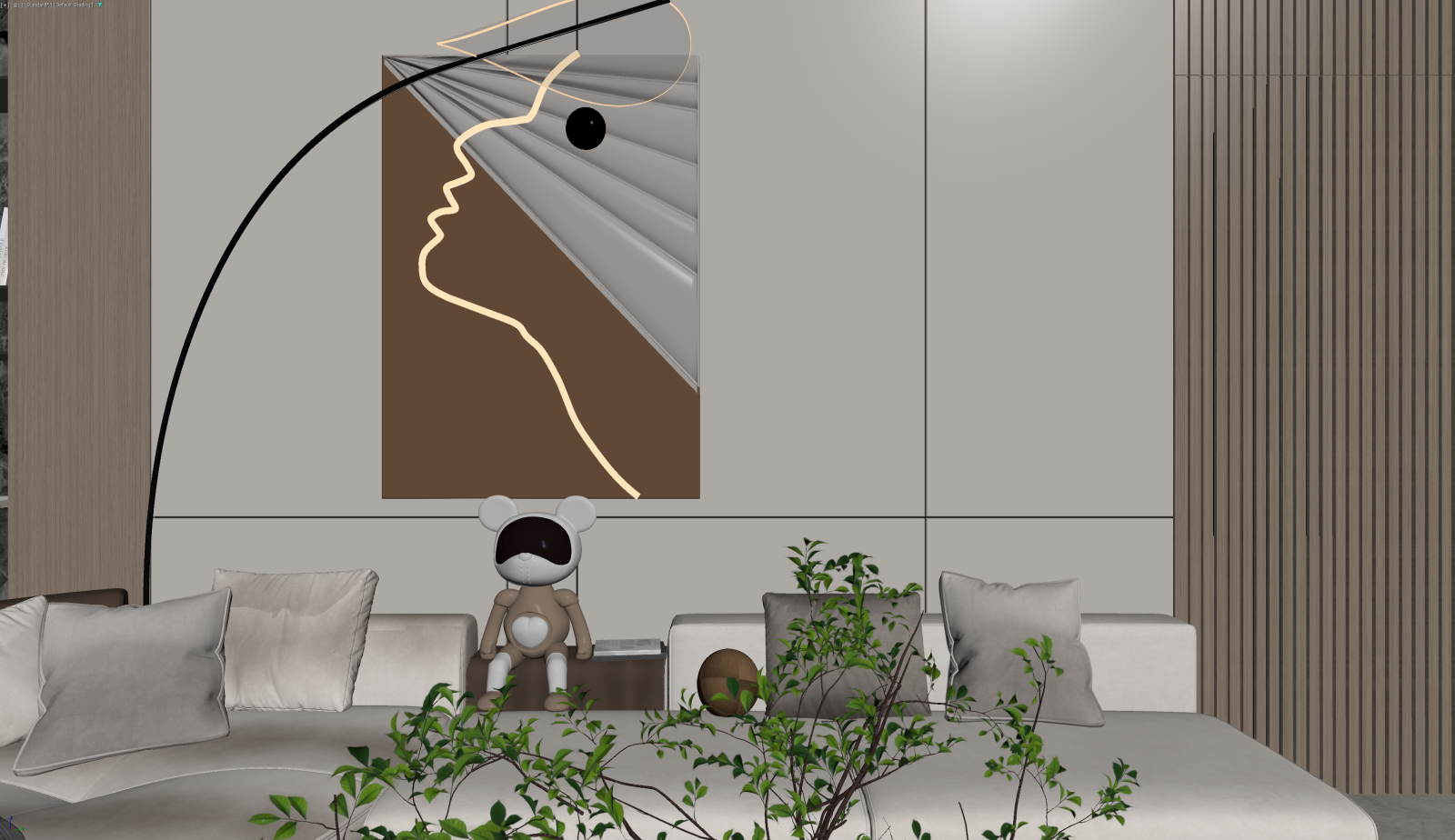 现代家居客厅3D模型下载【ID:1221534252】
