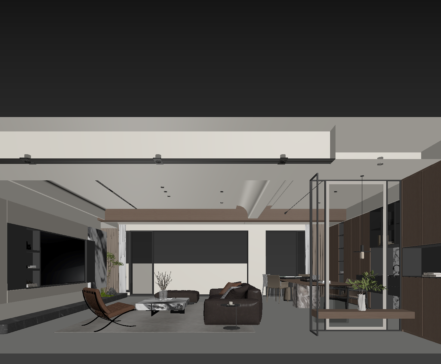 现代客餐厅3D模型下载【ID:1222019540】