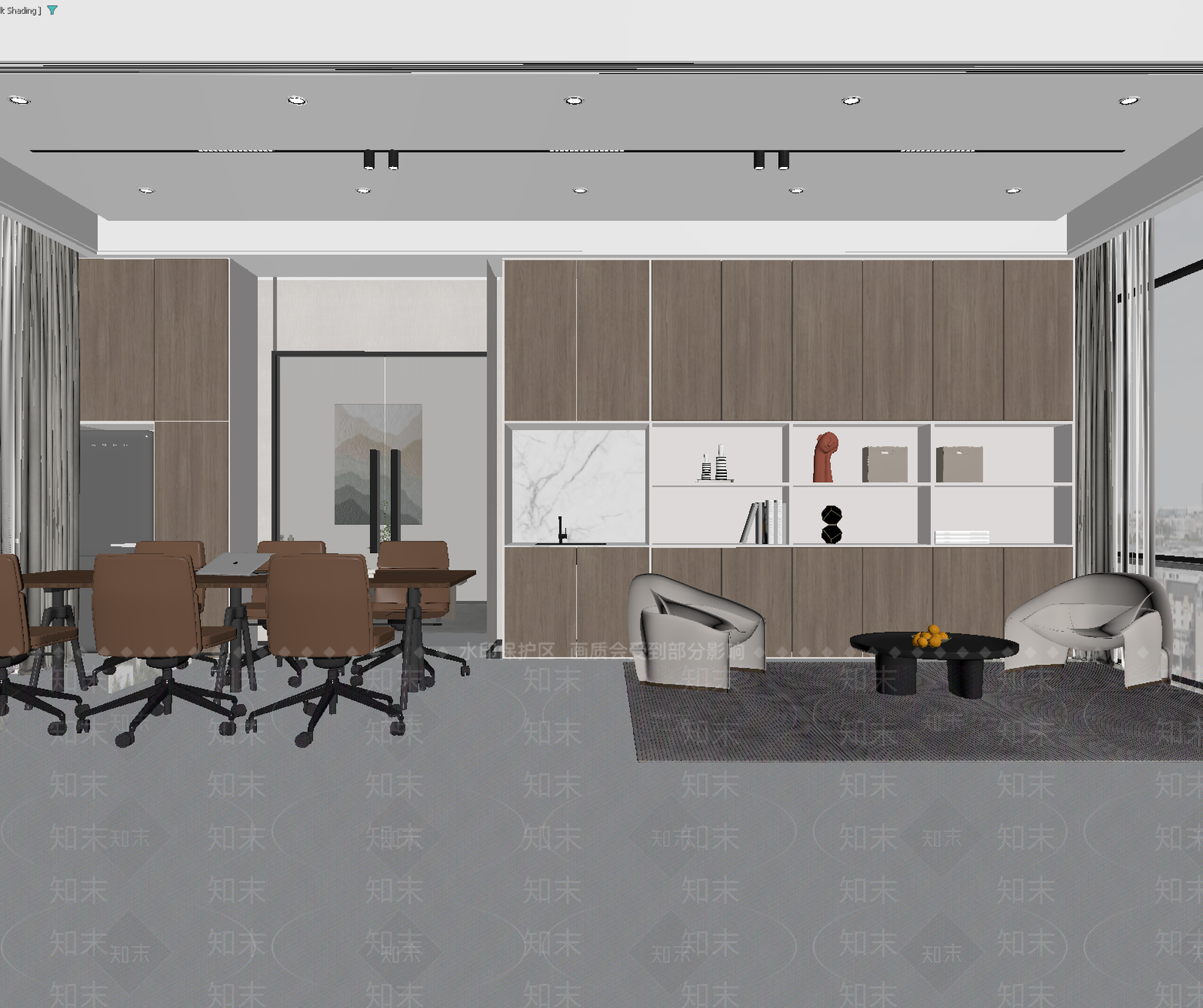 现代办公大厅3D模型下载【ID:1213921032】