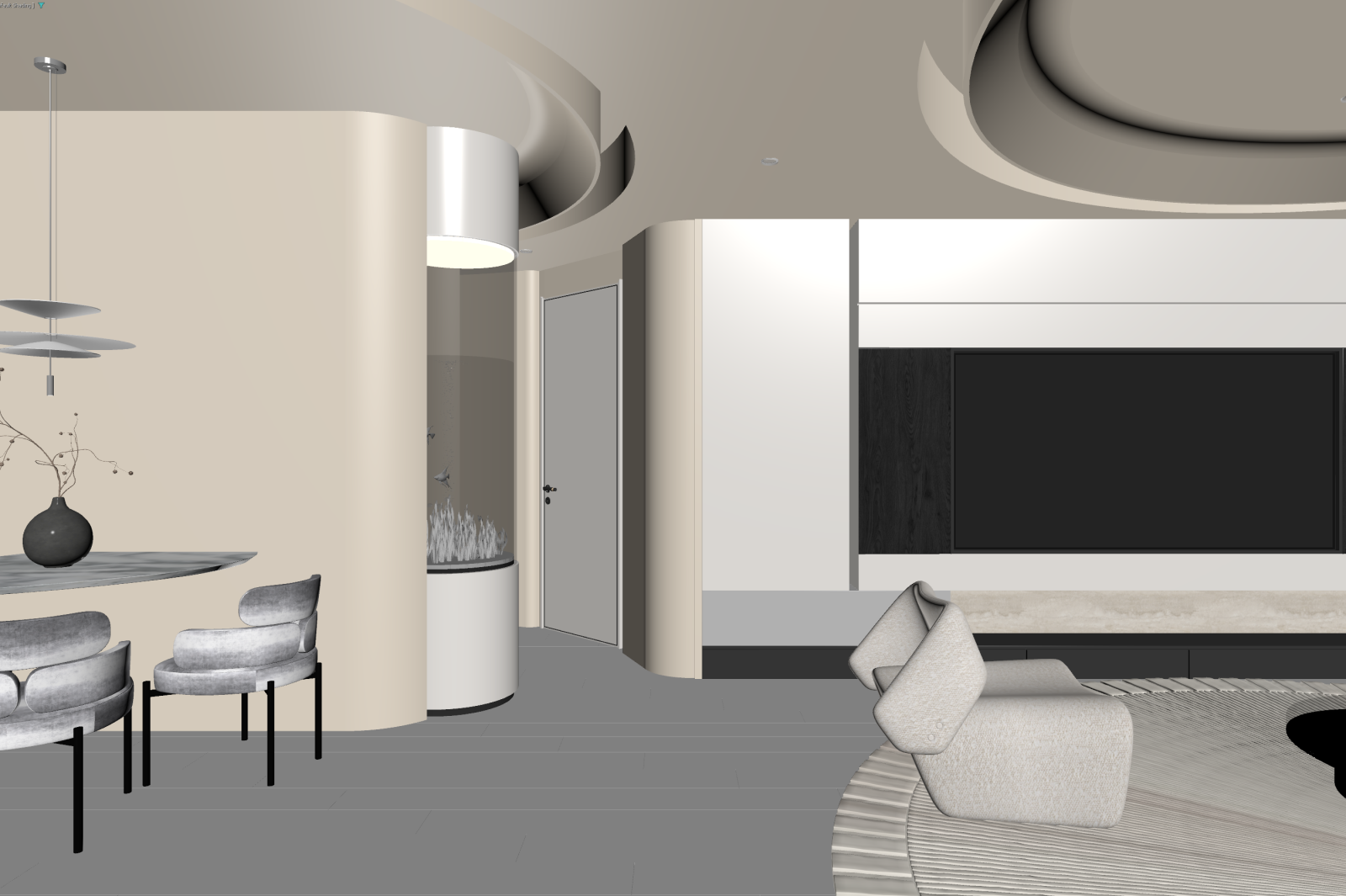 现代客餐厅3D模型下载【ID:1221949708】