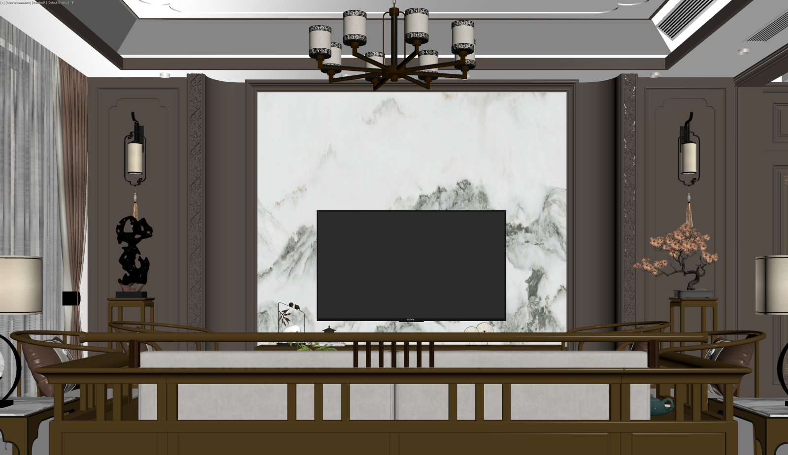新中式家居客厅3D模型下载【ID:1222006938】