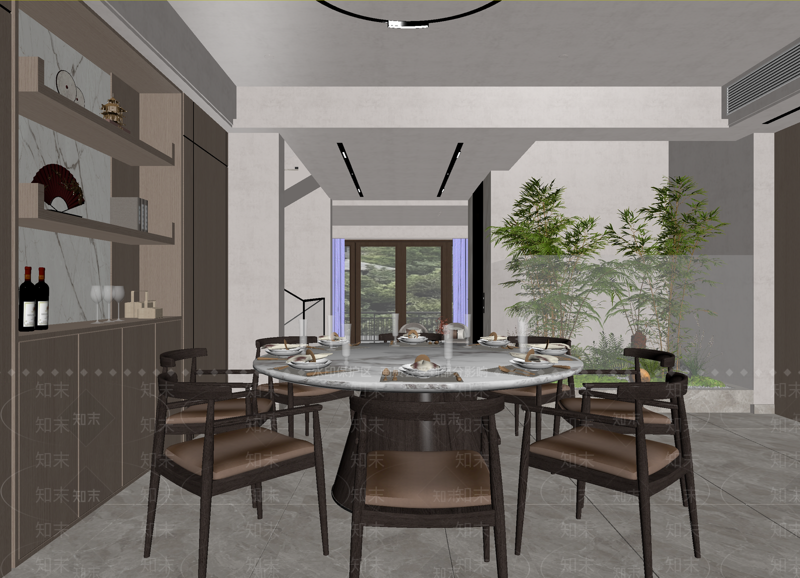 新中式包厢3D模型下载【ID:1214384080】