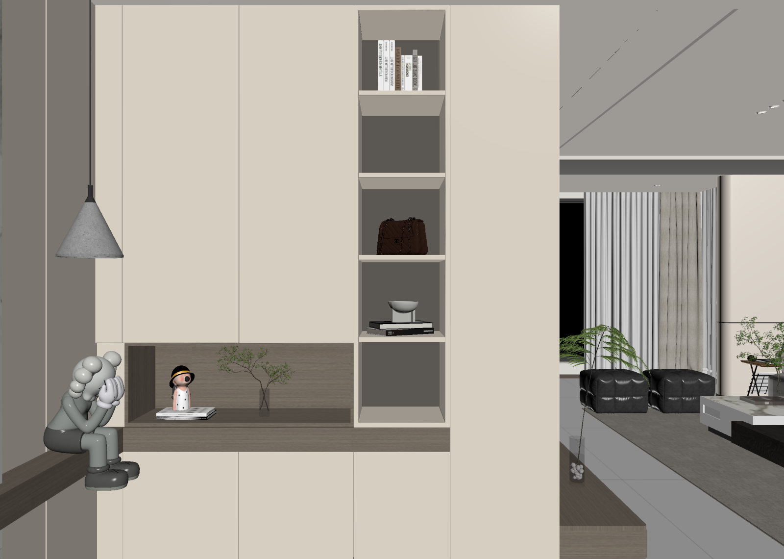 现代家居客厅3D模型下载【ID:1222033884】