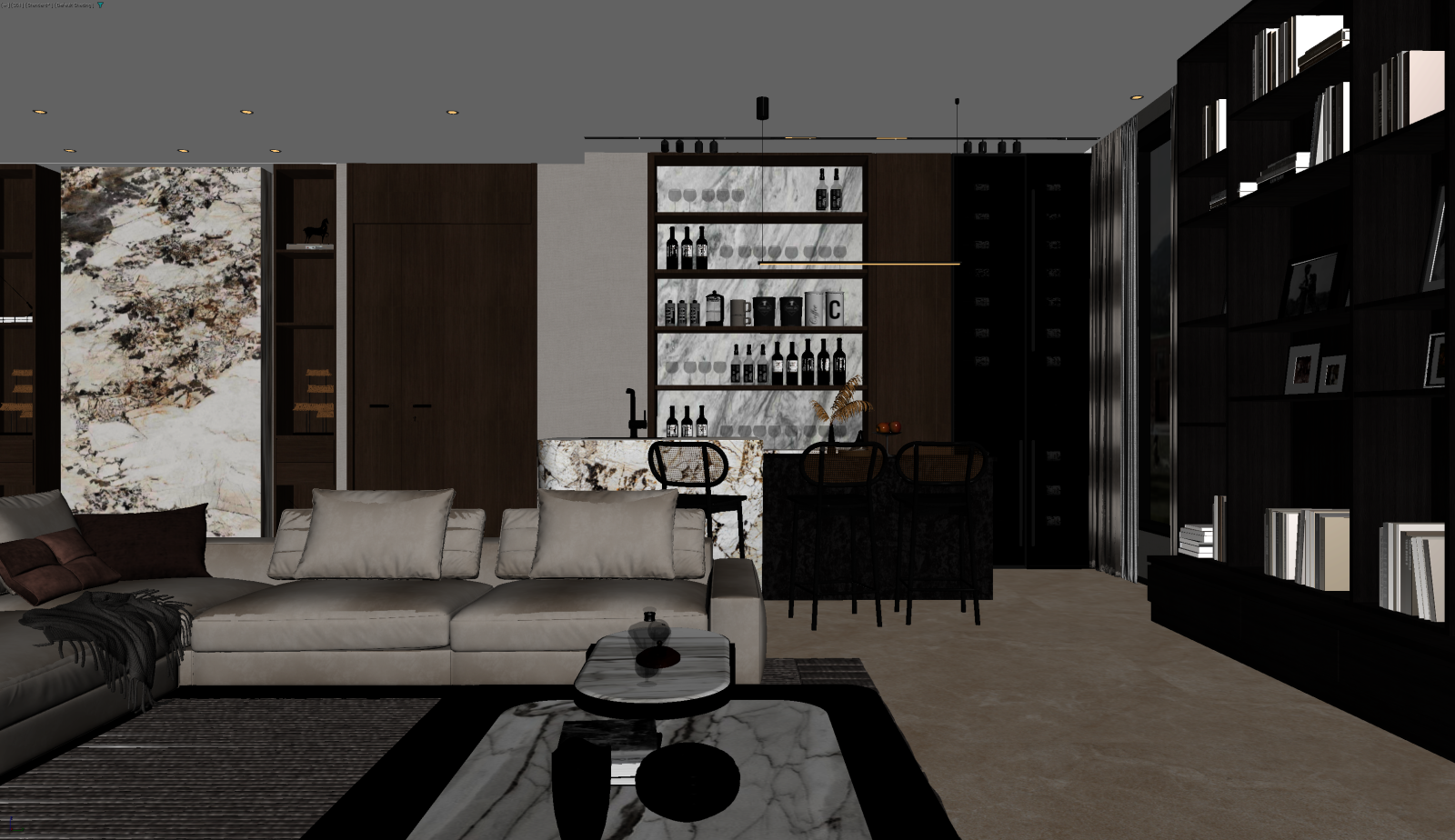 现代客餐厅3D模型下载【ID:1221849612】