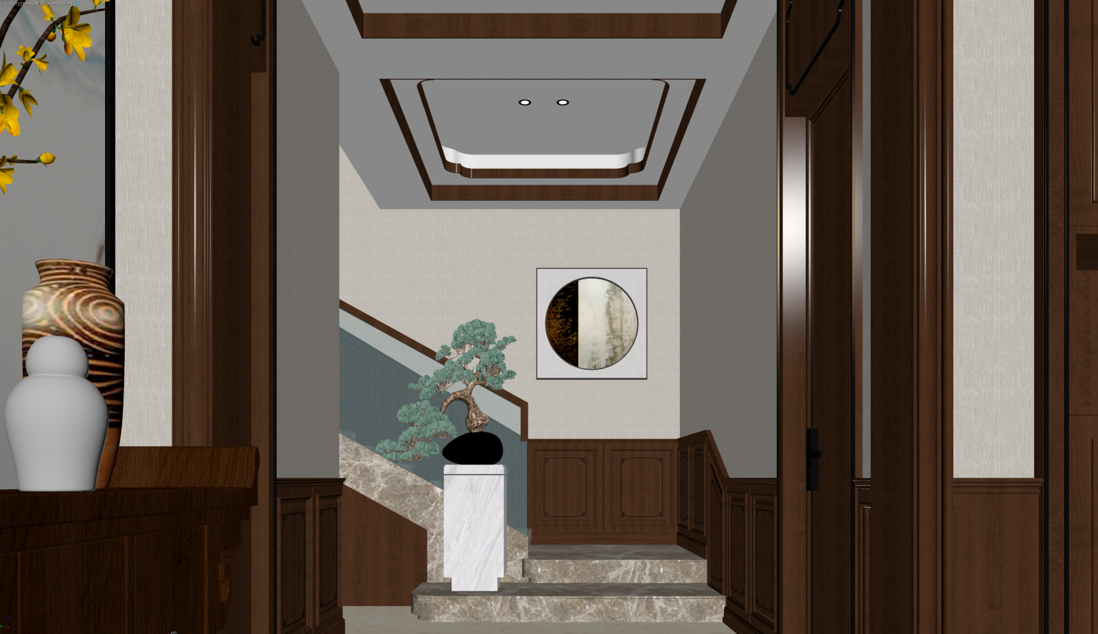 中式玄关3D模型下载【ID:1221678465】
