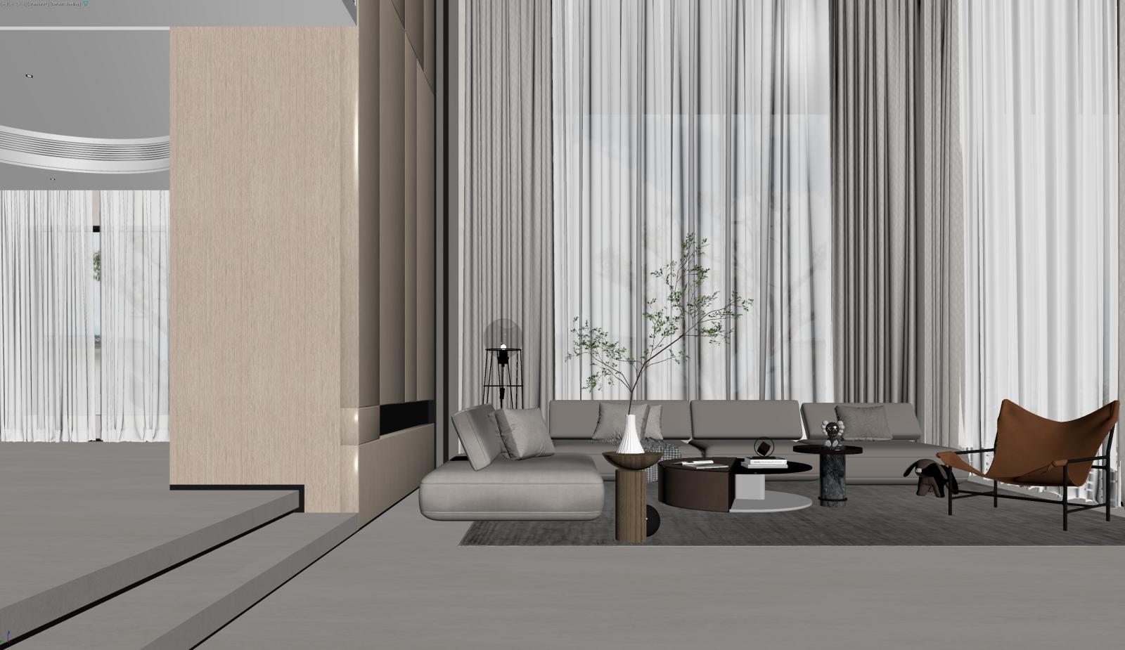 现代挑空客厅3D模型下载【ID:1222067030】