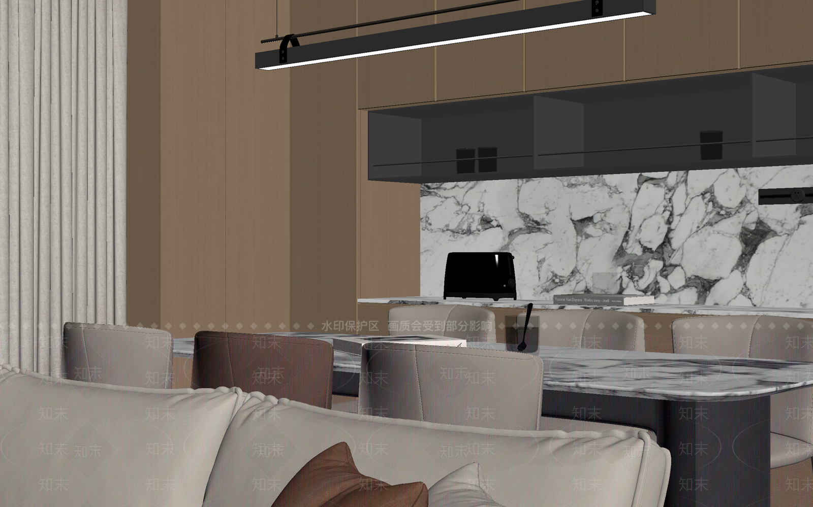 现代酒店餐厅3D模型下载【ID:1215154415】