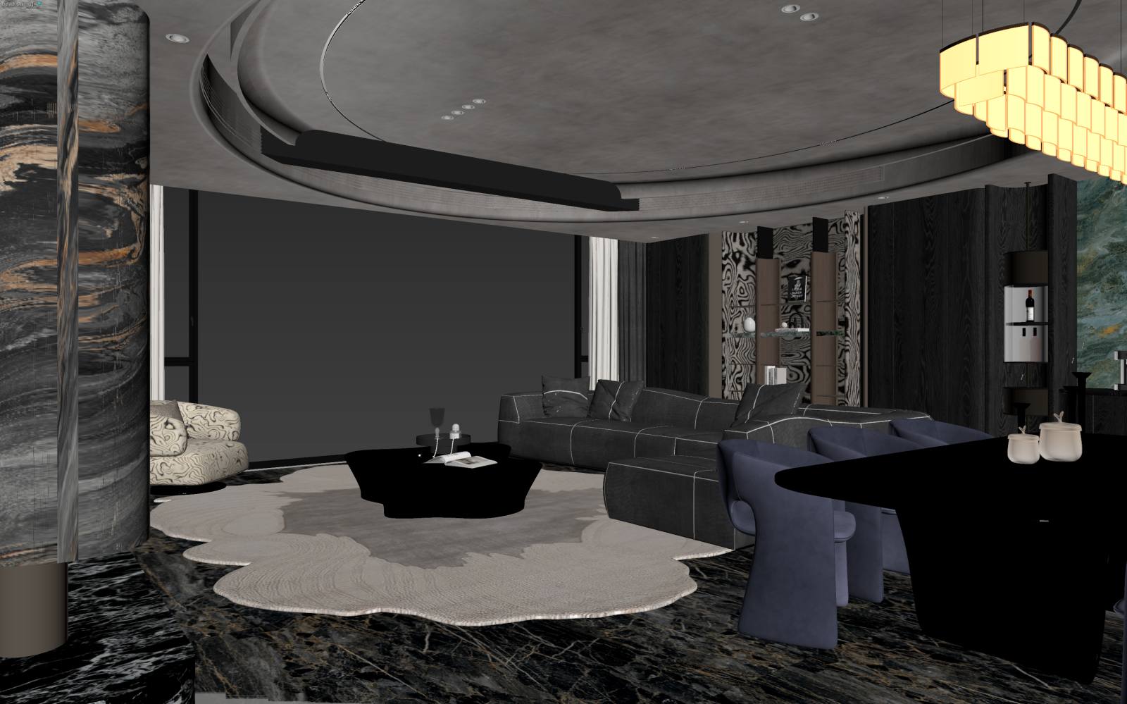 轻奢客餐厅3D模型下载【ID:1222067219】