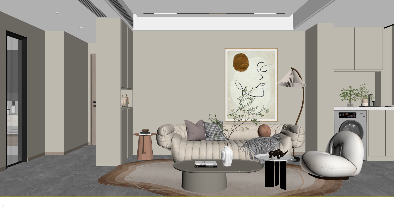 现代家居客厅3D模型下载【ID:1222027727】
