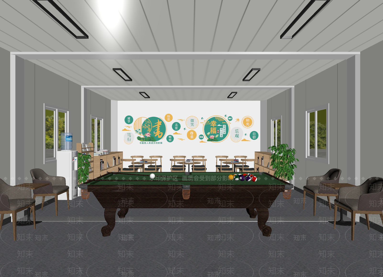 台球室3D模型下载【ID:1214012764】