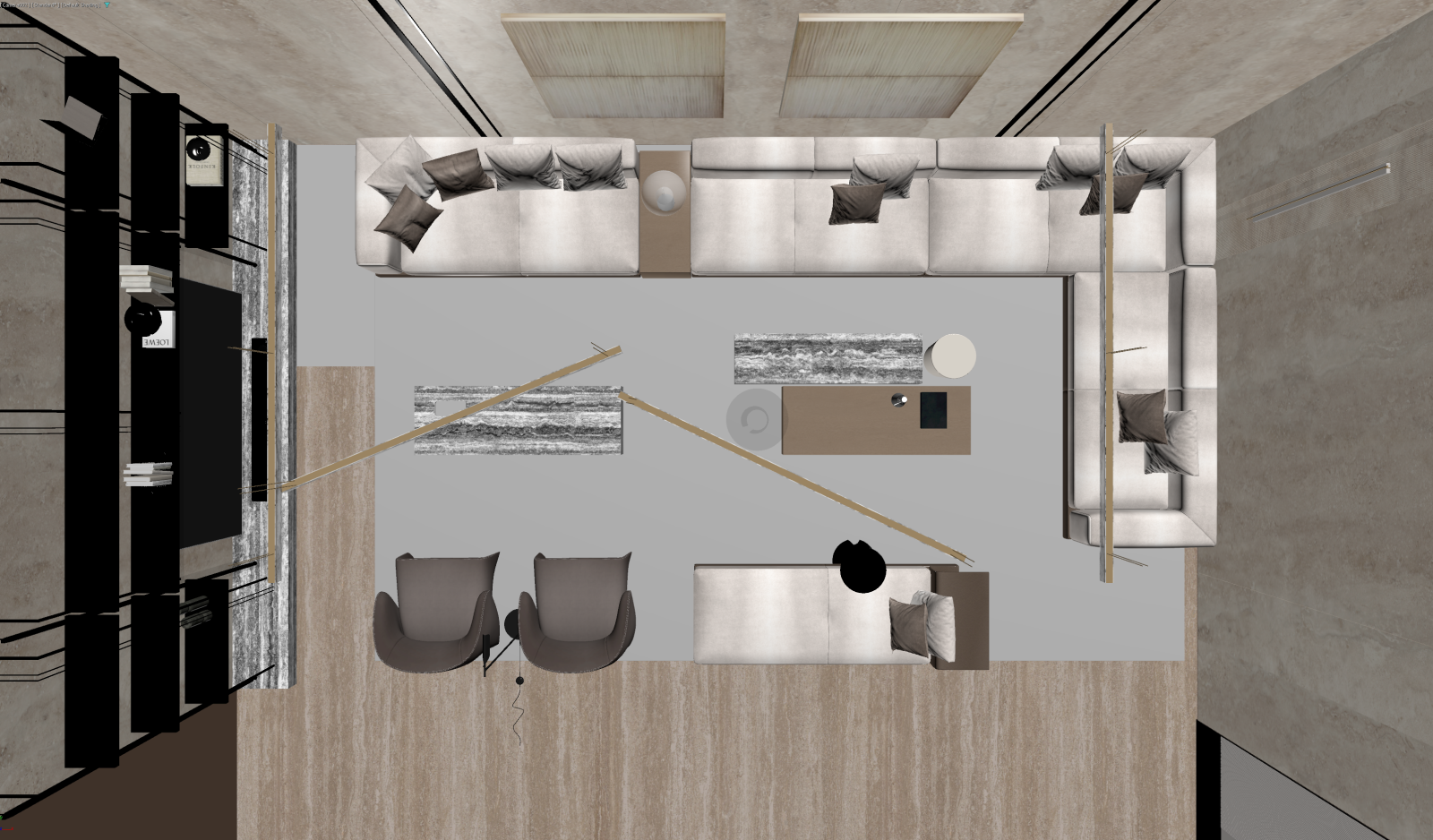 现代家居客厅3D模型下载【ID:1221991520】