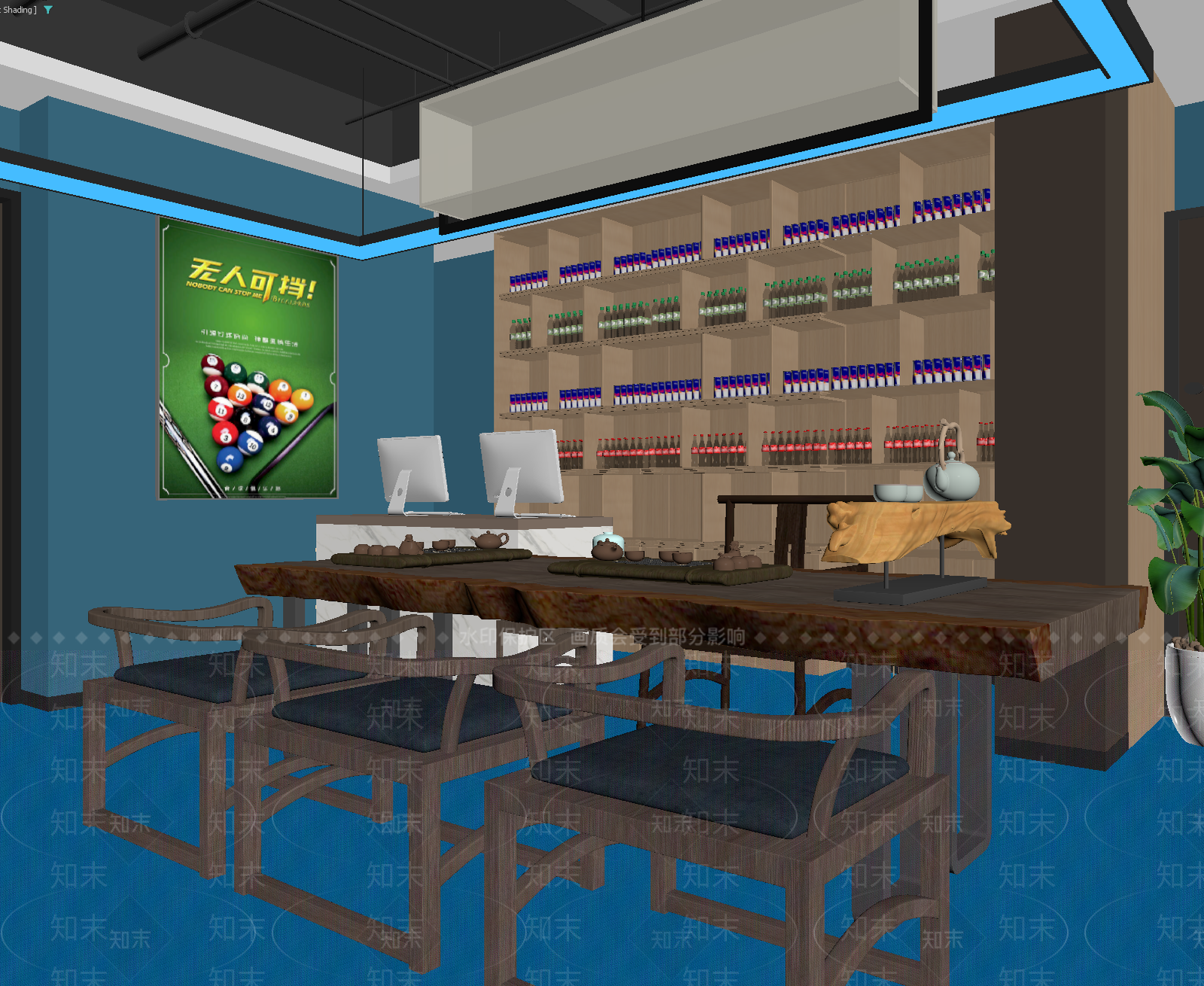 台球室3D模型下载【ID:1213962571】