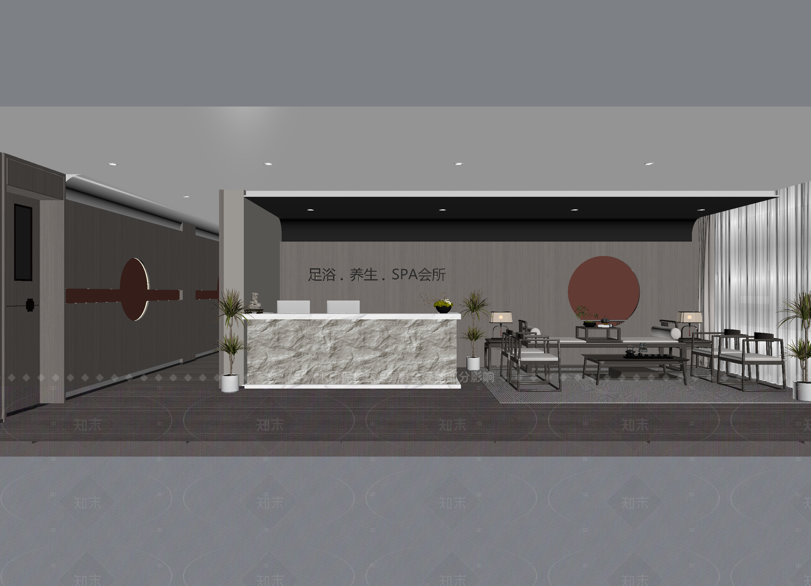 现代足浴店3D模型下载【ID:1214570285】