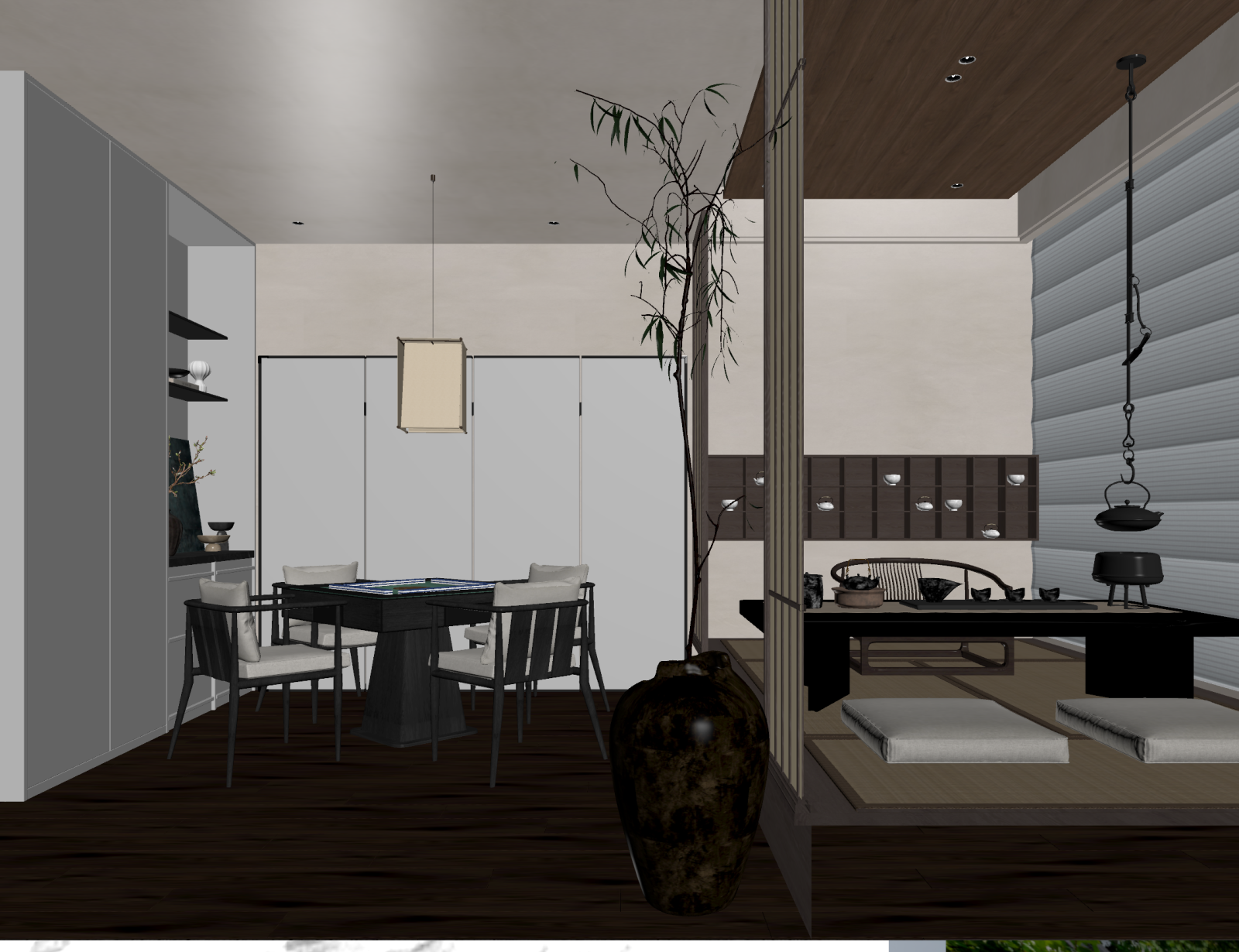 新中式客餐厅3D模型下载【ID:1221713620】