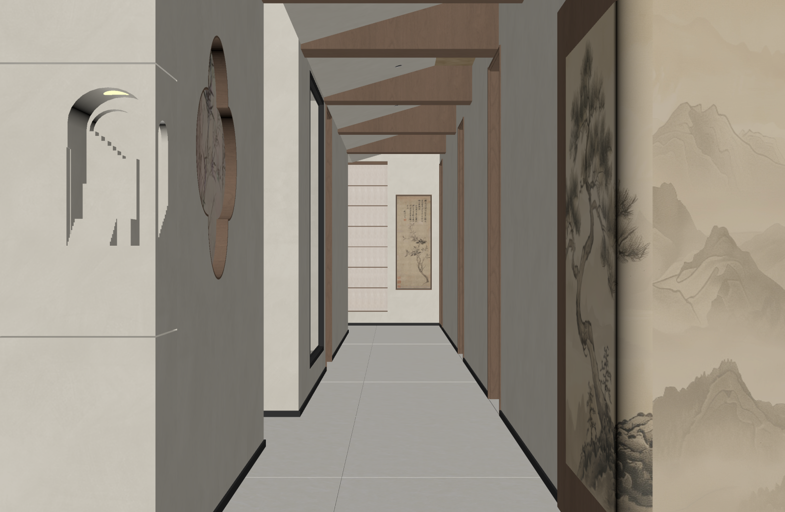 侘寂玄关3D模型下载【ID:1222004234】