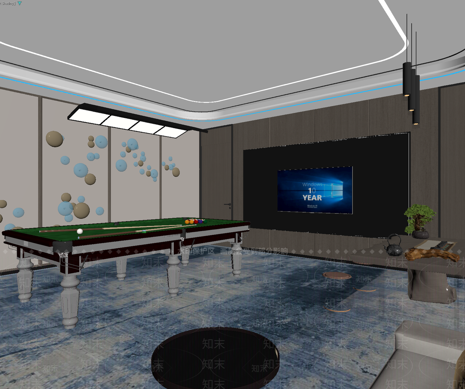 现代台球室3D模型下载【ID:1213897929】