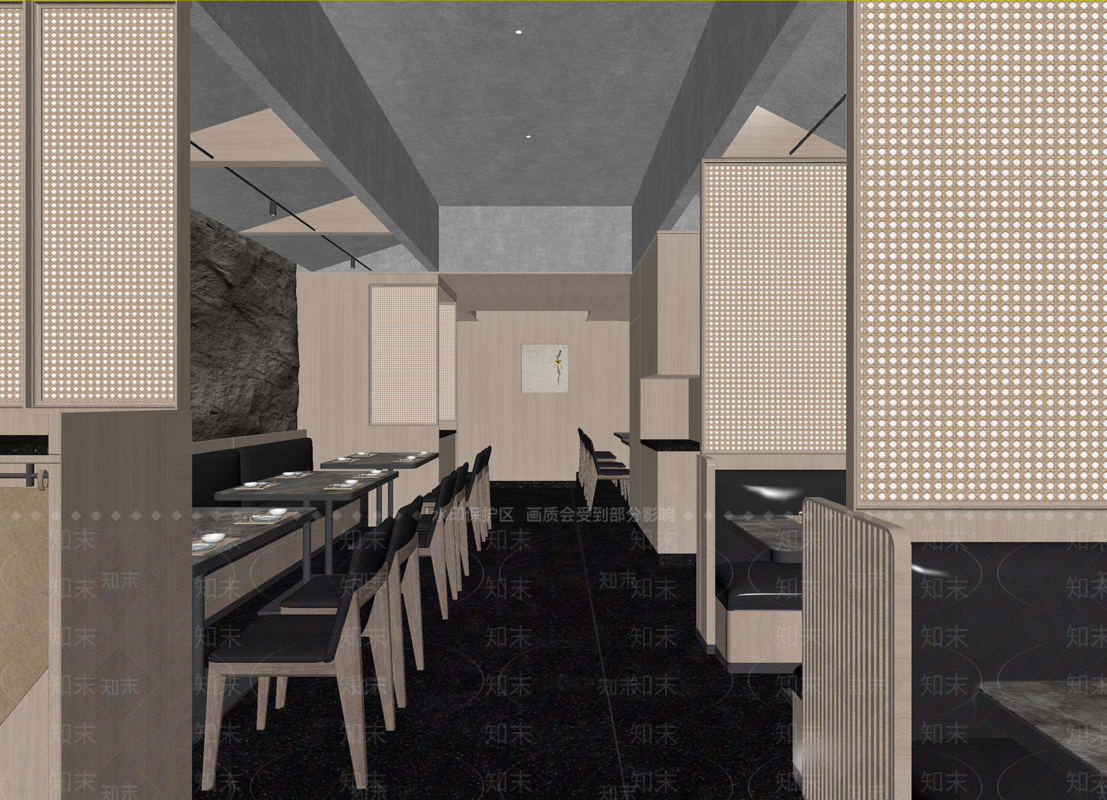 现代中餐厅3D模型下载【ID:1214437772】