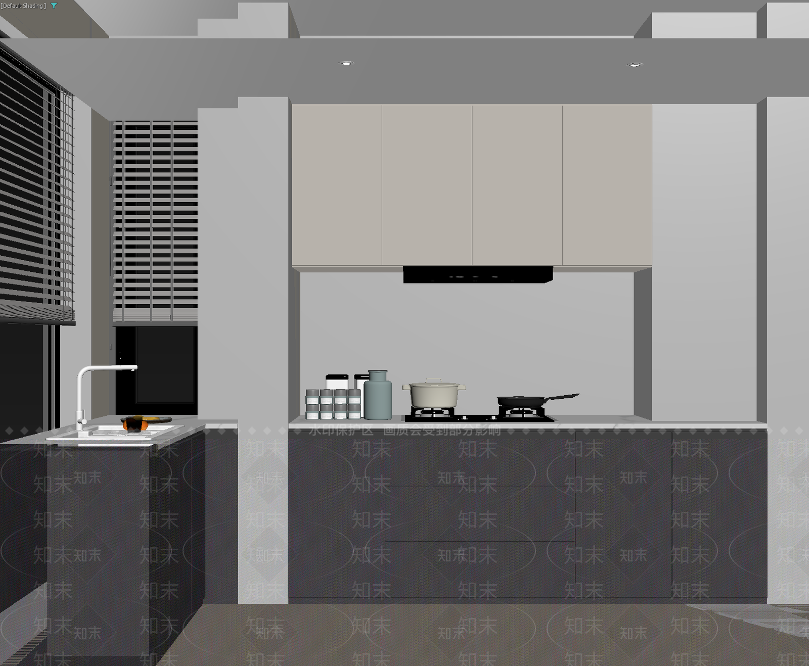 现代开放式厨房3D模型下载【ID:1215004667】