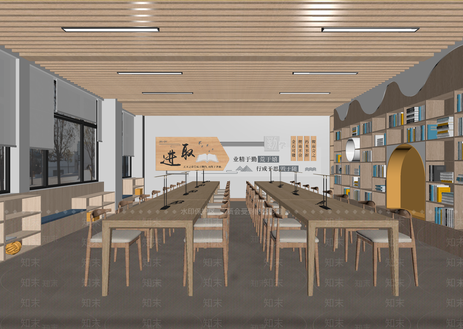 新中式教室3D模型下载【ID:1214125148】
