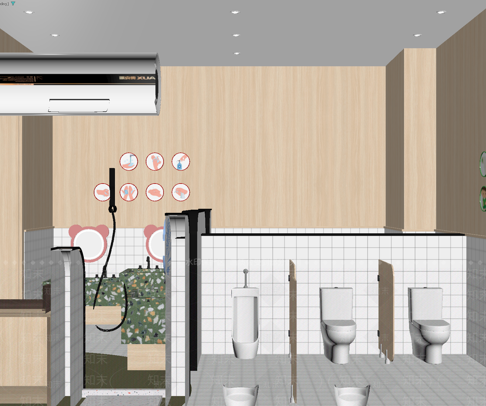 现代公共卫生间3D模型下载【ID:1213885830】