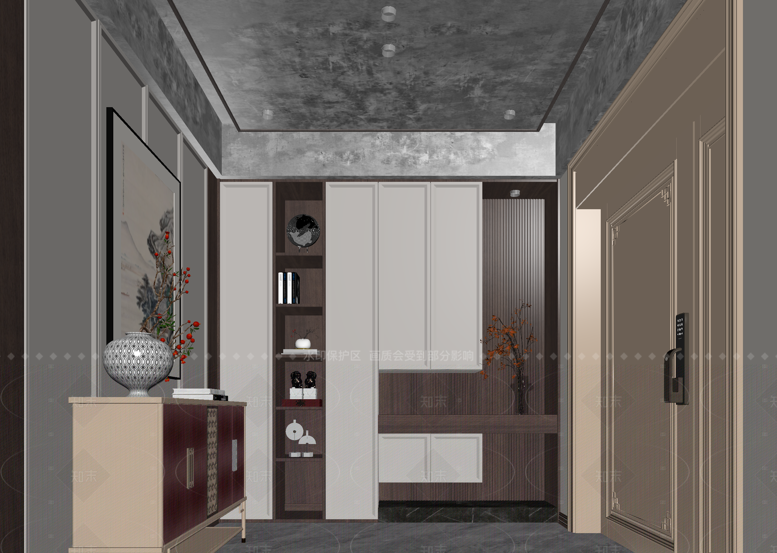 新中式玄关3D模型下载【ID:1214954663】