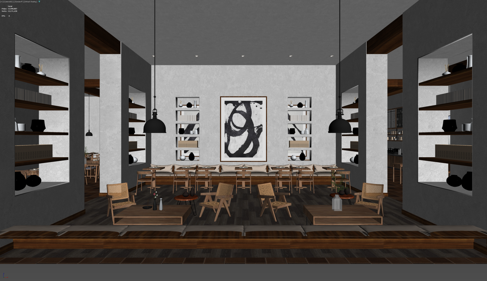 侘寂酒店餐厅3D模型下载【ID:1221509291】